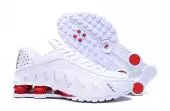 nike shox femme pas cher nouveaux  shw r4 electric embroidery white red